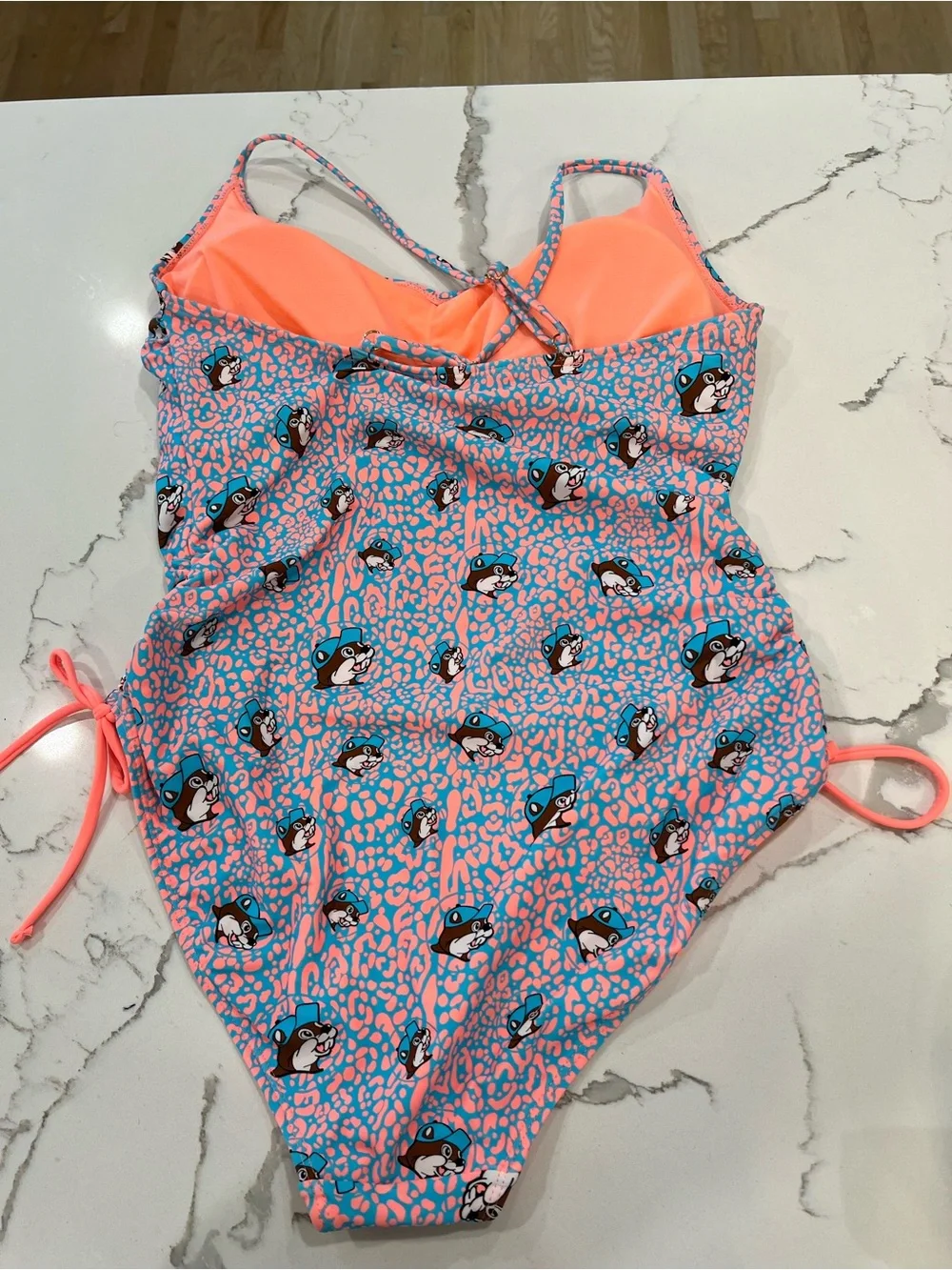 NWT Buc-ee's brand swimsuit one piece leopard print SZ XL